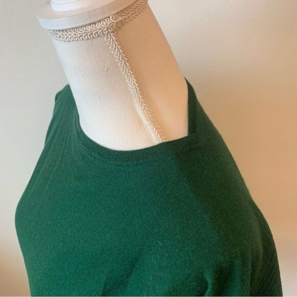 Lafayette 148 100% Wool Batwing Sleeve Classic Green Pullover Sweater - Picture 4 of 10